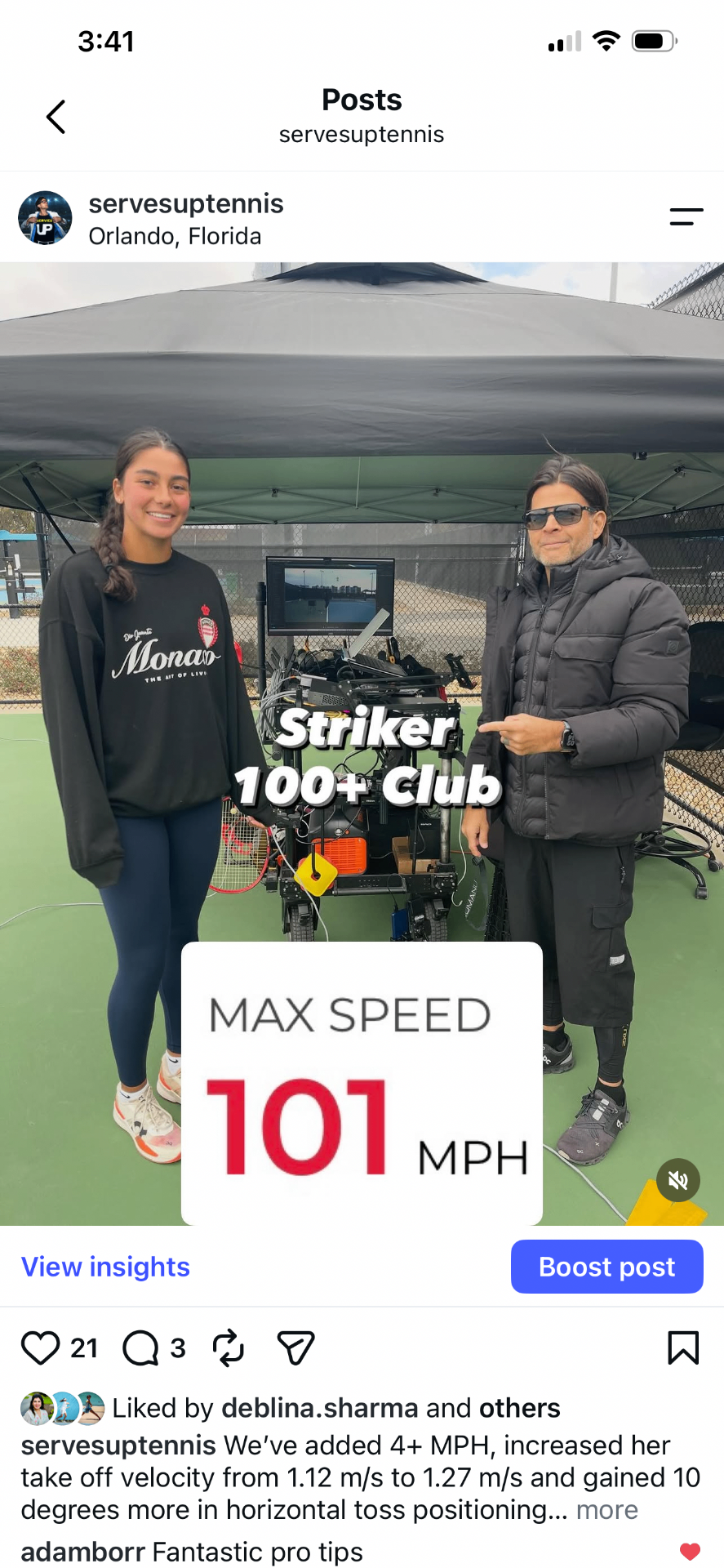 STRIKER — 101 MPH serve at ProServe