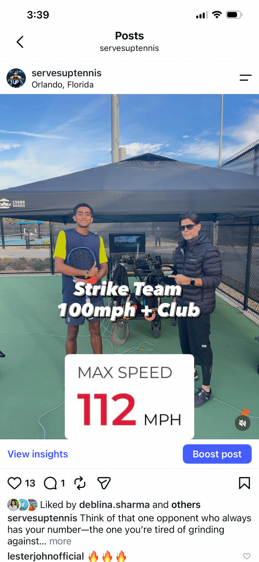 STRIKE TEAM — 112 MPH serve at ProServe